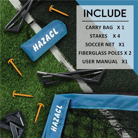Kid Soccer Goal Portable Soccer Net Large Pop Up Soccer Goal Net with Carry Bag - Picture 5 of 7